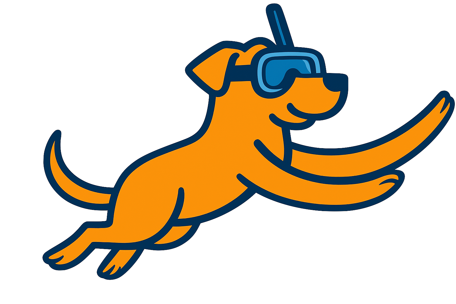 Dog with snorkel